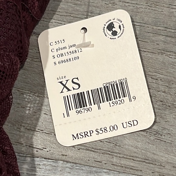 Free People Everyday Lace Bodysuit Plum Jam Womens XS - Picture 5 of 6